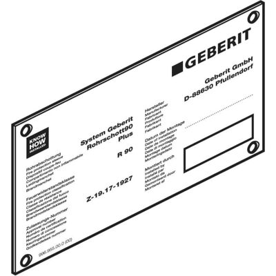 Geberit Hinweisschild zu Schachtschott - Panneau d'avertissement - Publicité Geberit Hinweisschild zu Schachtschott - Panneau d'avertissement - Publicité