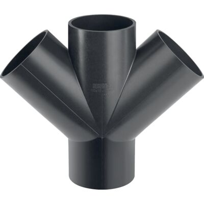 Geberit Branche Pe 367235161 DN 100/100, 45 degrés, double, PE-HD - Publicité Geberit Branche Pe 367235161 DN 100/100, 45 degrés, double, PE-HD - Publicité