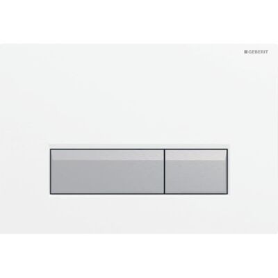 Geberit Sigma40 Plaque de chasse Blanc/Aluminium - Système de chasse - Publicité Geberit Sigma40 Plaque de chasse Blanc/Aluminium - Système de chasse - Publicité