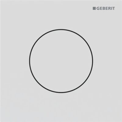 Commande de chasse d'eau d'urinoir Geberit Type 40 116014JT1 pneumatique, ronde, revêtement blanc mat / facile à nettoyer - Publicité Commande de chasse d'eau d'urinoir Geberit Type 40 116014JT1 pneumatique, ronde, revêtement blanc mat / facile à nettoyer - Publicité