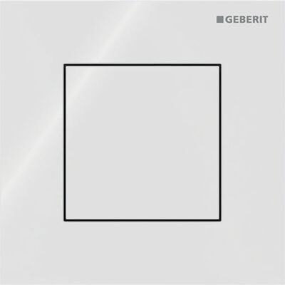 Commande de chasse d'eau d'urinoir Geberit Type 40 116217SI1 pneumatique, carrée, blanc - Publicité Commande de chasse d'eau d'urinoir Geberit Type 40 116217SI1 pneumatique, carrée, blanc - Publicité
