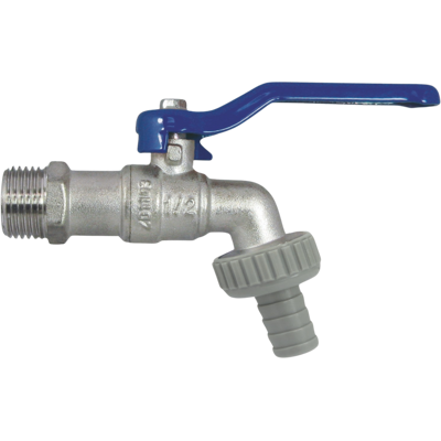 Robinet à boisseau sphérique AquaCraft 3/4 pouce filetage extérieur 1001000129 poignée à levier bleue, coque métallique, laiton - Publicité Robinet à boisseau sphérique AquaCraft 3/4 pouce filetage extérieur 1001000129 poignée à levier bleue, coque métallique, laiton - Publicité