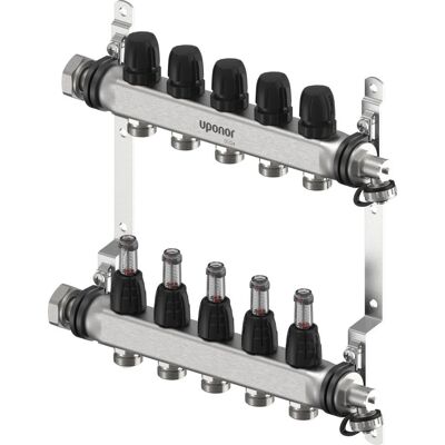 Uponor 1140836 - Distributeur de circuit de chauffage avec débitmètre - Publicité Uponor 1140836 - Distributeur de circuit de chauffage avec débitmètre - Publicité