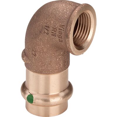 Viega Sanpress angle 281236 18 mm x Rp 1/2, 90°, bronze à canon ou bronze au silicium, SC-Contur - Publicité Viega Sanpress angle 281236 18 mm x Rp 1/2, 90°, bronze à canon ou bronze au silicium, SC-Contur - Publicité