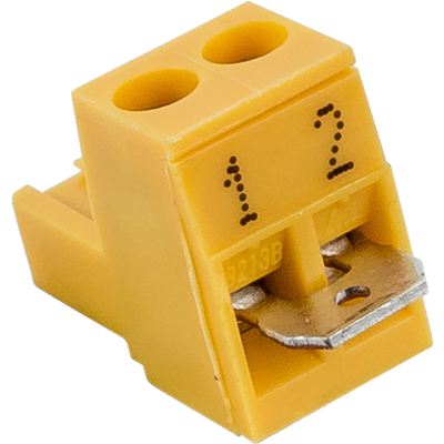 Connecteur femelle Wolf jaune 2 broches avec pont - Connecteur électrique - Publicité Connecteur femelle Wolf jaune 2 broches avec pont - Connecteur électrique - Publicité