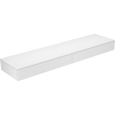 Buffet Edition 400 - 2 tiroirs - Structure blanche/verre mat - 2100x199x535mm - Publicité Buffet Edition 400 - 2 tiroirs - Structure blanche/verre mat - 2100x199x535mm - Publicité