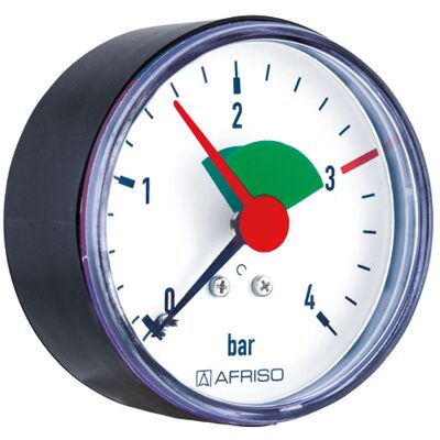 Afriso Manomètre 0-4 bar - Horizontal - 63mm - 3/8" - Manomètre - Publicité Afriso Manomètre 0-4 bar - Horizontal - 63mm - 3/8" - Manomètre - Publicité