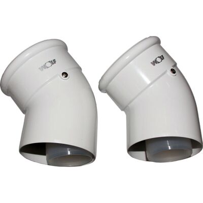 Coude Wolf 2651727 45° - Connecteur pour Tuyau d'air/échappement, Blanc - Publicité Coude Wolf 2651727 45° - Connecteur pour Tuyau d'air/échappement, Blanc - Publicité