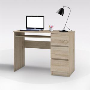 Venetacasa Bureau avec tiroirs et étagère 120 cm couleur chêne sonoma