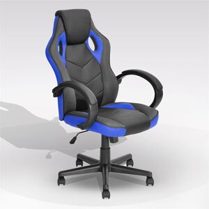 Venetacasa Fauteuil de jeu réglable sur roulettes en noir et bleu - Rallye 2