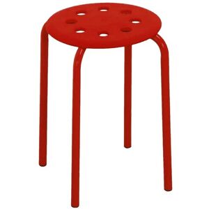 Venetacasa Tabouret rouge en métal empilable 45H cm - Dollino