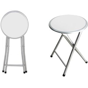 Venetacasa Tabouret pliant avec pieds en métal couleur blanc et argent