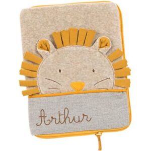 Moulin Roty Protege carnet de sante creme Paprika le lion (personnalisable)