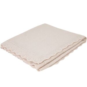 Tartine et Chocolat Couverture bebe en laine de merinos beige (75 x100 cm)