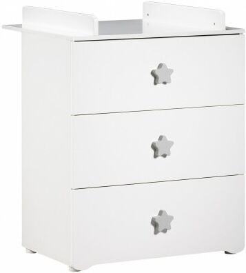 Baby Price Commode à langer New Basic Boutons étoile gris