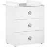 Baby Price Commode à langer New Basic Boutons étoile gris