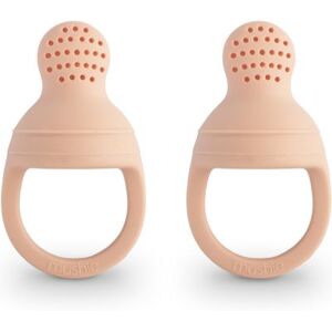 Mushie Lot de 2 sucettes grignoteuses en silicone Blush - Publicité