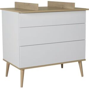 Quax Commode a langer 3 tiroirs Flow White/Oak