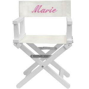 ANVIE Fauteuil metteur en scene rose pieds blancs (personnalisable)