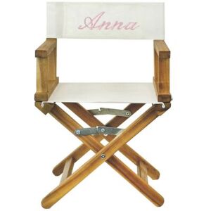 ANVIE Fauteuil metteur en scene rose clair pieds bois (personnalisable)