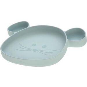 Lässig Assiette a compartiments en silicone souris vert d'eau Little Chums