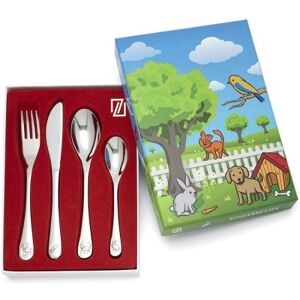 Zilverstad Coffret couverts en acier Animaux personnalisable (4 pieces)