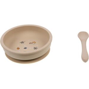 Amadeus Les Petits Assiette ventouse + cuillere en silicone Louison le mouton