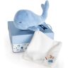 Doudou et Compagnie Coffret peluche avec doudou baleine bleue (15 cm)