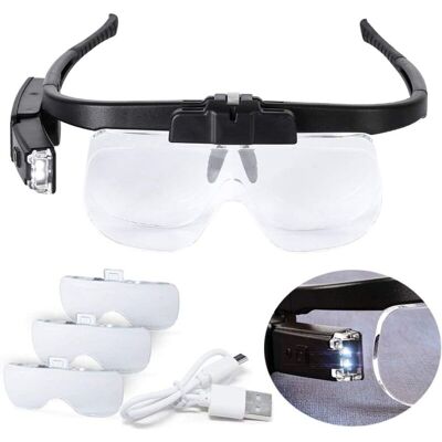 OEM Loupe Éclairante Led Pour Travaux De Précision, Loupe Frontale Rechargeable Par Usb, Mains Libres Pour Broderie Au Point De Croix, Couture, Loisirs Créatifs, Lecture, 3 Lentilles De Rechange (grossiss - Publicité OEM Loupe Éclairante Led Pour Travaux De Précision, Loupe Frontale Rechargeable Par Usb, Mains Libres Pour Broderie Au Point De Croix, Couture, Loisirs Créatifs, Lecture, 3 Lentilles De Rechange (grossiss - Publicité
