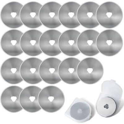 OEM 20 Pièces Lame Rotatives De 45 Mm Lames De Rechange Pour Cutter Lames Rondes Avec Étui De Rangement Pour Quilting Papier Tissu Scrapbooking Couture Coupe-tissu - Publicité OEM 20 Pièces Lame Rotatives De 45 Mm Lames De Rechange Pour Cutter Lames Rondes Avec Étui De Rangement Pour Quilting Papier Tissu Scrapbooking Couture Coupe-tissu - Publicité