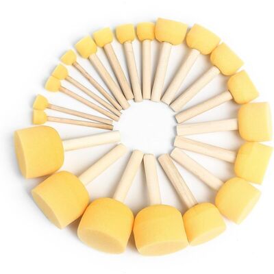 OEM 25 Pièces Pinceau En Mousse, Pinceaux Éponge Peinture Avec Manche Bois, Pour Peinture Art Artisanat Poterie Graffiti - 5 Tailles-dou - Publicité OEM 25 Pièces Pinceau En Mousse, Pinceaux Éponge Peinture Avec Manche Bois, Pour Peinture Art Artisanat Poterie Graffiti - 5 Tailles-dou - Publicité