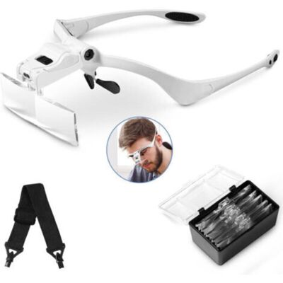 URSUS Loupe Frontale Avec Éclairage Led Et 5 Lentilles Amovibles (1.0x, 1.5x, 2.0x, 2.5x, 3.5x), Pour Tous Travaux De Précision, Lecture, Bijouterie, Broderie, Couture, Fabrication De Bijoux - Publicité URSUS Loupe Frontale Avec Éclairage Led Et 5 Lentilles Amovibles (1.0x, 1.5x, 2.0x, 2.5x, 3.5x), Pour Tous Travaux De Précision, Lecture, Bijouterie, Broderie, Couture, Fabrication De Bijoux - Publicité