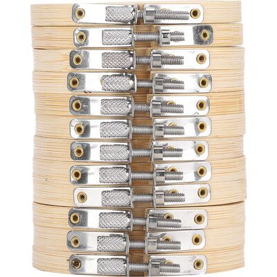 LBVIE Lot De 12 Cercles À Broder En Bambou De 9 Cm (3,5 Pouces) Avec Anneaux Réglables, Outil Pour La Broderie Au Point De Croix Et Les Loisirs Créatifs. Publicité LBVIE Lot De 12 Cercles À Broder En Bambou De 9 Cm (3,5 Pouces) Avec Anneaux Réglables, Outil Pour La Broderie Au Point De Croix Et Les Loisirs Créatifs. Publicité