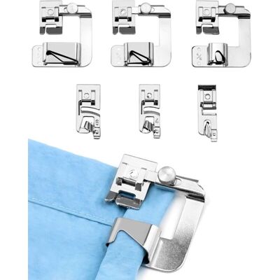 OEM 6 Pièces Pied De Biche Machine A Coudre, 3 Pieds À Ourlet Rouléétroit (3/4/6 Mm), 3 Pieds Presseurs À Ourlet Roulé Large (4/8,6/8,8/8 Pouces), Couture Accessoires Mercerie-dou - Publicité OEM 6 Pièces Pied De Biche Machine A Coudre, 3 Pieds À Ourlet Rouléétroit (3/4/6 Mm), 3 Pieds Presseurs À Ourlet Roulé Large (4/8,6/8,8/8 Pouces), Couture Accessoires Mercerie-dou - Publicité