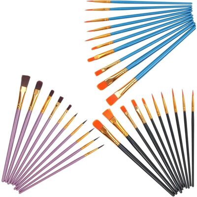 OEM 30 Pièces Pinceaux Peinture Acrylique, Pour Gouache & Acrylique, Nylon Artiste Plume Lisse 10 Tailles Différentes Pour Enfants & Amateurs-dou - Publicité OEM 30 Pièces Pinceaux Peinture Acrylique, Pour Gouache & Acrylique, Nylon Artiste Plume Lisse 10 Tailles Différentes Pour Enfants & Amateurs-dou - Publicité