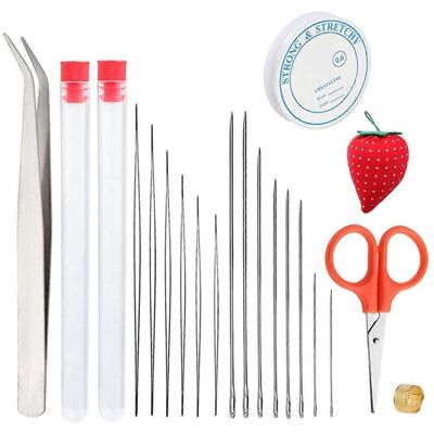 ALLAUVE Aiguilles À Perler, Aiguille À Gros Chas, Petite Pince À Épiler, Kit De Couture Et De Loisirs Créatifs Pour La Fabrication De Bracelets, Broderie Et Perlage. Publicité ALLAUVE Aiguilles À Perler, Aiguille À Gros Chas, Petite Pince À Épiler, Kit De Couture Et De Loisirs Créatifs Pour La Fabrication De Bracelets, Broderie Et Perlage. Publicité