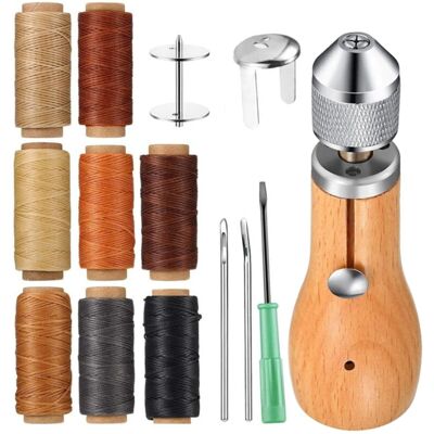 OEM Kit De Couture Pour Cuir, Polyvalent Aiguille Cuir Avec 8 Faisceaux De Fils, Ensemble D'Outils De Couture À La Main,avec Fil Ciré, Pour Coudre Du Cuir Et De La Toile-dou - Publicité OEM Kit De Couture Pour Cuir, Polyvalent Aiguille Cuir Avec 8 Faisceaux De Fils, Ensemble D'Outils De Couture À La Main,avec Fil Ciré, Pour Coudre Du Cuir Et De La Toile-dou - Publicité