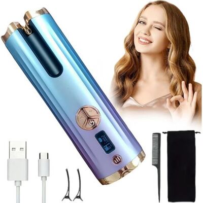 OEM Fer À Friser Sans Fil Rechargeable Amélioré, Appareil À Onduler Les Cheveux Anti-brûlure Avec Minuterie Et 6 Réglages De Température, Au Design Dégradé. Publicité OEM Fer À Friser Sans Fil Rechargeable Amélioré, Appareil À Onduler Les Cheveux Anti-brûlure Avec Minuterie Et 6 Réglages De Température, Au Design Dégradé. Publicité