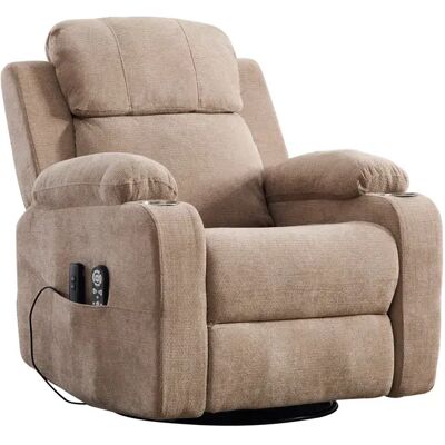 SANS MARQUE Fauteuil Relax Electrique 360° Rotatif,massage Chauffant 8 Points Réglable,avec Porte-gobelet & Poches Latérales,taupe - Publicité SANS MARQUE Fauteuil Relax Electrique 360° Rotatif,massage Chauffant 8 Points Réglable,avec Porte-gobelet & Poches Latérales,taupe - Publicité