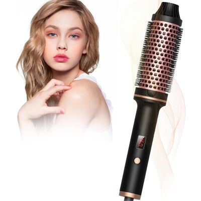 OEM Fer À Friser Ionique En Céramique Tourmaline De 38 Mm Avec Température Réglable, Brosse Ronde, Brosse À Friser, Lisseur - Publicité OEM Fer À Friser Ionique En Céramique Tourmaline De 38 Mm Avec Température Réglable, Brosse Ronde, Brosse À Friser, Lisseur - Publicité