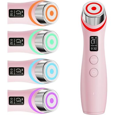 OEM Appareil De Beauté 6 En 1, Masseur À Vibrations À Microcourant Ems, Soin De La Peau À Led 5 Couleurs, Pour Massage Du Visage, Raffermissement De La Peau, Lifting Ems À Microcourant Facial, Rose - Publicité OEM Appareil De Beauté 6 En 1, Masseur À Vibrations À Microcourant Ems, Soin De La Peau À Led 5 Couleurs, Pour Massage Du Visage, Raffermissement De La Peau, Lifting Ems À Microcourant Facial, Rose - Publicité