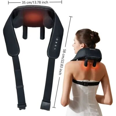 OEM Masseur Shiatsu Nuque Et Épaules Sans Fil Chauffant - Pétrissage 4d - 6 Nœuds Massage - Sangle Ajustable-dou - Publicité OEM Masseur Shiatsu Nuque Et Épaules Sans Fil Chauffant - Pétrissage 4d - 6 Nœuds Massage - Sangle Ajustable-dou - Publicité