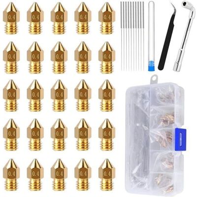 OEM 25 Buses Mk8 En Laiton De 0,4 Mm Compatibles Avec Ender 3/ender 5/cr-10, Kit De Remplacement De Tête D'Impression Pour Imprimante 3d - Publicité OEM 25 Buses Mk8 En Laiton De 0,4 Mm Compatibles Avec Ender 3/ender 5/cr-10, Kit De Remplacement De Tête D'Impression Pour Imprimante 3d - Publicité