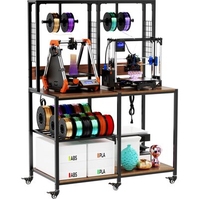 OEM Bureau D’impression 3d Double Station Avec Rangement Intégré De Filament, Support En T Réglable, Roulettes Verrouillables – Idéal Pour 2 Imprimantes 3d Simultanées, Usage Domestique Et Atelier - Publicité OEM Bureau D’impression 3d Double Station Avec Rangement Intégré De Filament, Support En T Réglable, Roulettes Verrouillables – Idéal Pour 2 Imprimantes 3d Simultanées, Usage Domestique Et Atelier - Publicité