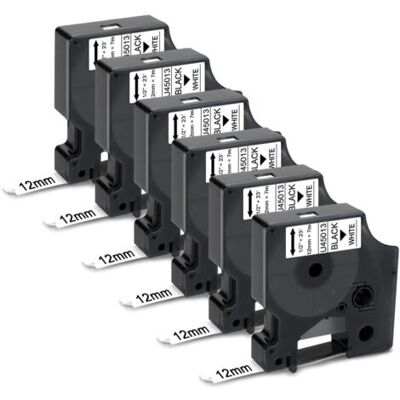 OEM Royaluxe-6x Ruban Pour Étiqueteuse Compatible Pour Dymo D1 45013 S0720530 45013s Rubans D'Étiquettes Pour Dymo Labelmanager 160 100 150 120p 200 280 220p , 12mm X 7m(noir Sur Blanc) - Publicité OEM Royaluxe-6x Ruban Pour Étiqueteuse Compatible Pour Dymo D1 45013 S0720530 45013s Rubans D'Étiquettes Pour Dymo Labelmanager 160 100 150 120p 200 280 220p , 12mm X 7m(noir Sur Blanc) - Publicité