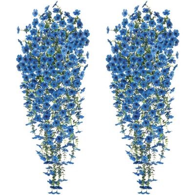 VEXXOL 4 Pcs Fleurs Artificielles Suspendues 77cm Fleur Artificielle Tombante Suspendue Fausse Plante Balcon Aux Uv Fleur Artificielle Exterieur Pour Extérieur Jardin Patio Fête Mariage (bleu) - Publicité VEXXOL 4 Pcs Fleurs Artificielles Suspendues 77cm Fleur Artificielle Tombante Suspendue Fausse Plante Balcon Aux Uv Fleur Artificielle Exterieur Pour Extérieur Jardin Patio Fête Mariage (bleu) - Publicité