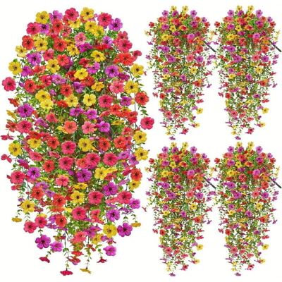 VEXXOL Lot De 4 Fleurs Artificielles Suspendues, Plantes Artificielles Résistantes Aux Uv, Bouquet De Fleurs Artificielles Pour Intérieur Et Extérieur - Publicité VEXXOL Lot De 4 Fleurs Artificielles Suspendues, Plantes Artificielles Résistantes Aux Uv, Bouquet De Fleurs Artificielles Pour Intérieur Et Extérieur - Publicité