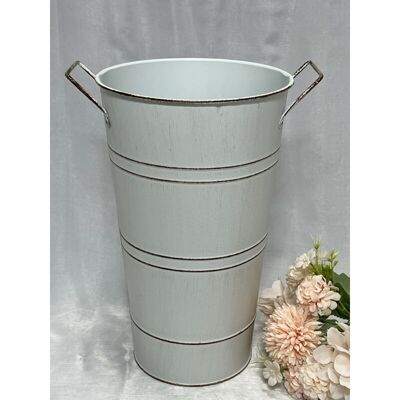 VEXXOL Pot De Fleurs En Fer Galvanisé, Pot De Fleurs En Fer Étanche, Composition Florale Vintage - Publicité VEXXOL Pot De Fleurs En Fer Galvanisé, Pot De Fleurs En Fer Étanche, Composition Florale Vintage - Publicité