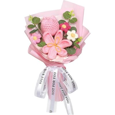 OEM Bouquet De Tulipes Artificielles Au Crochet, Cadeau Pour Femme, Décoration Florale Durable, Tulipe Rose Artificielle Tricotée À La Main Pour La Fête Des Mères, Un Anniversaire De Mariage Ou Une Remise - Publicité OEM Bouquet De Tulipes Artificielles Au Crochet, Cadeau Pour Femme, Décoration Florale Durable, Tulipe Rose Artificielle Tricotée À La Main Pour La Fête Des Mères, Un Anniversaire De Mariage Ou Une Remise - Publicité