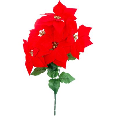 OEM Cv28920 Bouquet De Fleurs Étoile De Bethlehem Poinsetia Grandes Fleurs Artificielles 5 Pièces - Publicité OEM Cv28920 Bouquet De Fleurs Étoile De Bethlehem Poinsetia Grandes Fleurs Artificielles 5 Pièces - Publicité